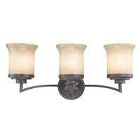 View 3 Light Dark Chocolate Bronze Saffron Glass Shades Vanity Light Fixture