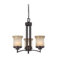 View 3 Light Dark Chocolate Bronze Saffron Glass Shades Chandelier Light Fixture