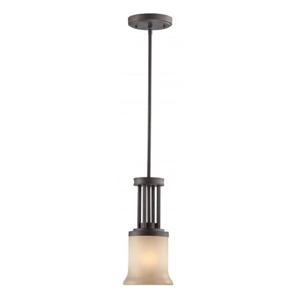 1 Light Dark Chocolate Bronze Saffron Glass Shade Mini Pendant Light Fixture