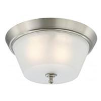 View 3 Light Brushed Nickel Frosted Glass Shade Ceiling Light Fixture