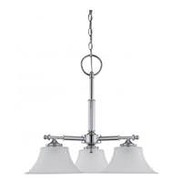 Nuvo Lighting 3 Light Polished Chrome Frosted Etched Glass Shades Chandelier Light Fixture