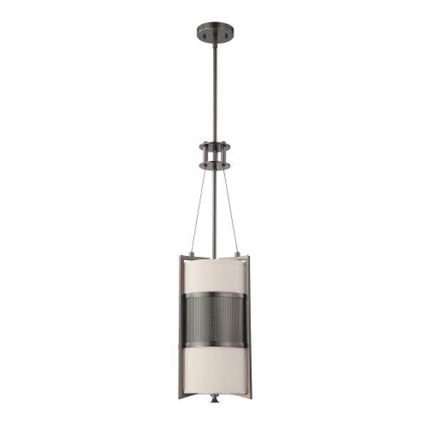 1 Light Hazel Bronze Khaki Fabric Shade Cream Diffuser Pendant Light Fixture