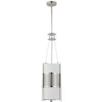 Nuvo Lighting 1 Light Polished Nickel Slate Gray Fabric Shade Frosted Diffuser Pendant Light Fixture