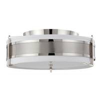 View 4 Light Polished Nickel Slate Gray Fabric Shade Ceiling Light Fixture