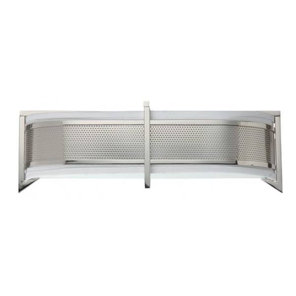 3 Light Polished Nickel Slate Gray Fabric Shade Horizontal Wall Sconce Light Fixture