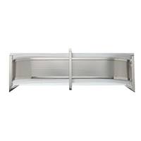 View 3 Light Polished Nickel Slate Gray Fabric Shade Horizontal Wall Sconce Light Fixture