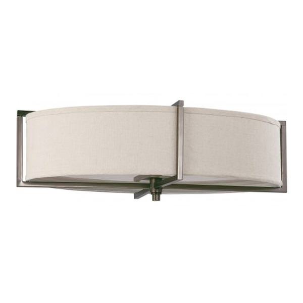 6 Light Hazel Bronze Khaki Fabric Shade Ceiling Light Fixture