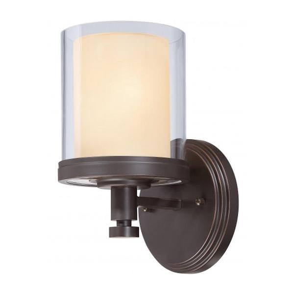 1 Light Sudbury Bronze Glass Shade Vanity Light Fixture