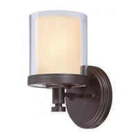 Nuvo Lighting 1 Light Sudbury Bronze Glass Shade Vanity Light Fixture
