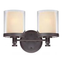 View 2 Light Sudbury Bronze Glass Shades Vanity Light Fixture