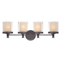 Nuvo Lighting 4 Light Sudbury Bronze Glass Shades Vanity Light Fixture