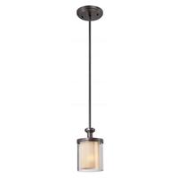 View 1 Light Sudbury Bronze Cream Glass Shade Mini Pendant Light Fixture