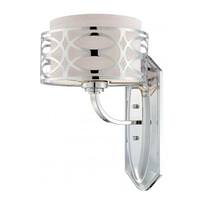 Nuvo Lighting 1 Light Polished Nickel Slate Gray Fabric Shade Frosted Diffuser Vanity Light Fixture