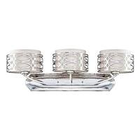 View 3 Light Polished Nickel Slate Gray Fabric Shades Frosted Diffusers Vanity Light Fixture