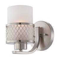 Nuvo Lighting 1 Light Brushed Nickel Frosted Glass Shade Vanity Light Fixture