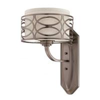 Nuvo Lighting 1 Light Hazel Bronze Khaki Fabric Shade Cream Diffuser Vanity Light Fixture