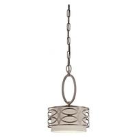 View 1 Light Hazel Bronze Khaki Fabric Shade Mini Pendant Light Fixture