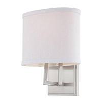Nuvo Lighting 1 Light Brushed Nickel Slate Gray Fabric Shade Vanity Light Fixture