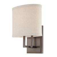 View 1 Light Hazel Bronze Khaki Fabric Shade Vanity Light Fixture