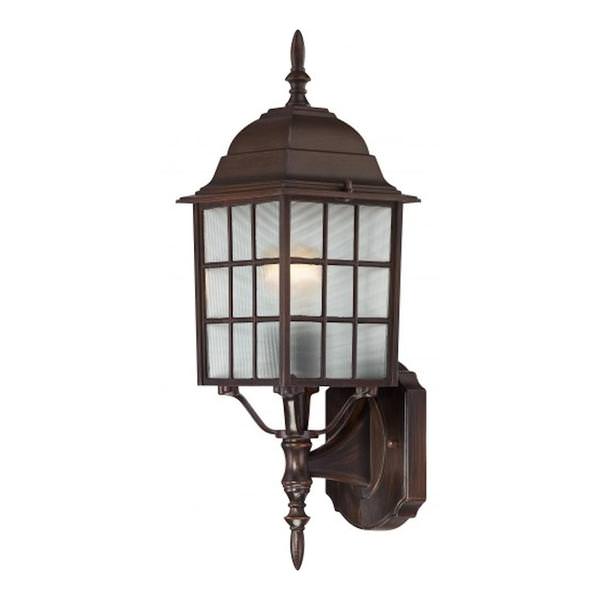 1 Light 18" Rustic Bronze Frosted Glass Shade Wall Light Fixture