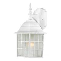 View 1 Light 14" White Frosted Glass Shade Wall Light Fixture