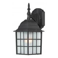 Nuvo Lighting 1 Light 14" Textured Black Frosted Glass Shade Wall Light Fixture