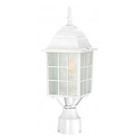 View 1 Light 18" White Frosted Glass Shade Post Lantern Light Fixture