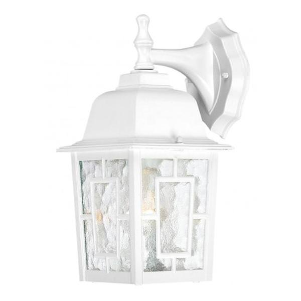 1 Light 12" White Clear Water Glass Shade Wall Light Fixture