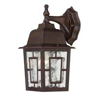 View 1 Light 12" Rustic Bronze Clear Water Glass Shade Wall Light Fixture