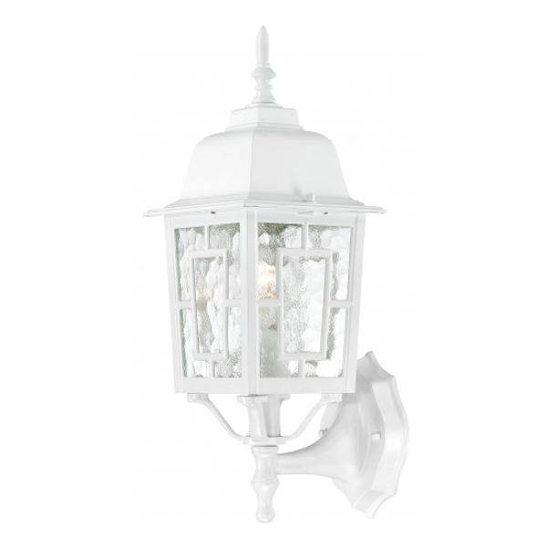 1 Light 17" White Clear Water Glass Shade Wall Light Fixture