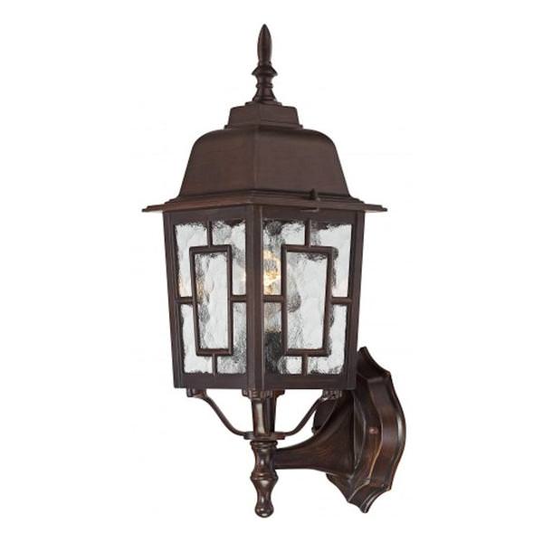 1 Light 17" Rustic Bronze Clear Water Glass Shade Wall Light Fixture