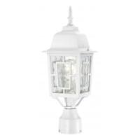 View 1 Light 17" White Clear Water Glass Shade Post Lantern Light Fixture