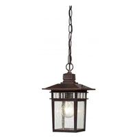 Nuvo Lighting 1 Light 12" Rustic Bronze Clear Seeded Glass Shade Hanging Lantern Light Fixture