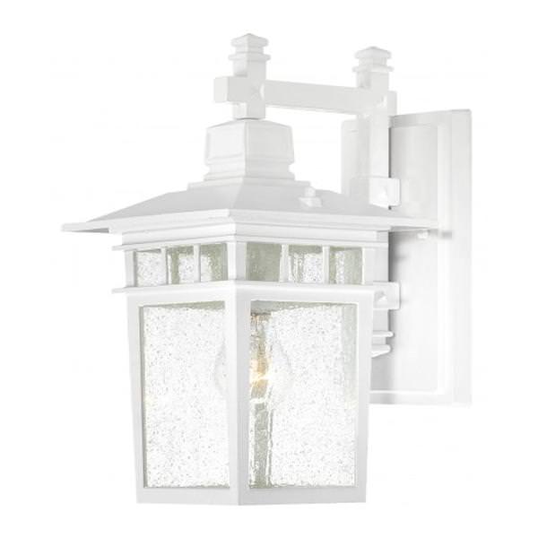 1 Light 9" White Clear Seeded Glass Shade Wall Light Fixture