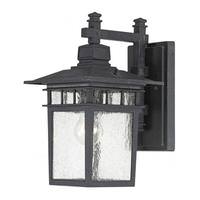 View 1 Light 9" Textured Black Clear Seeded Glass Shade Wall Light Fixture