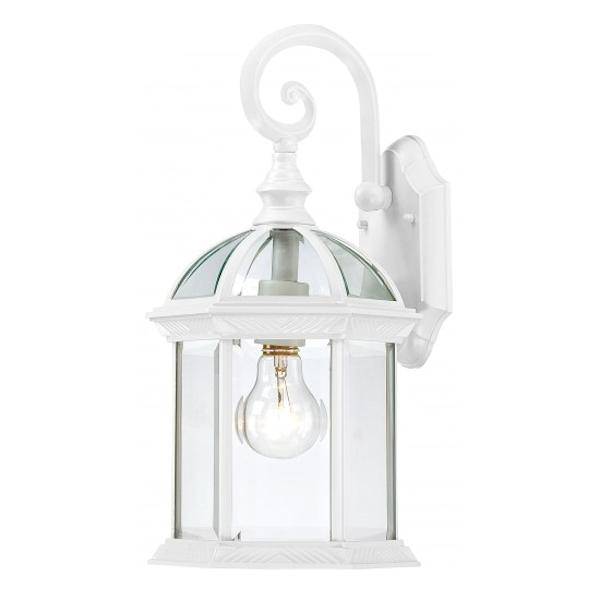 1 Light 15" White Clear Beveled Glass Shade Wall Light Fixture 1 Light 15" White Clear Beveled Glass Shade Wall Light Fixture