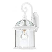 View 1 Light 15" White Clear Beveled Glass Shade Wall Light Fixture