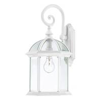 View 1 Light 19" White Clear Beveled Glass Shade Wall Light Fixture