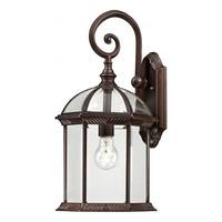 View 1 Light 19" Rustic Bronze Clear Beveled Glass Shade Wall Light Fixture