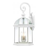 View 3 Light 26" White Clear Beveled Glass Shade Wall Light Fixture