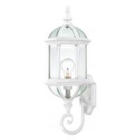 View 1 Light 22" White Clear Beveled Glass Shade Wall Light Fixture