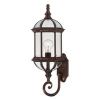 View 1 Light 22" Rustic Bronze Clear Beveled Glass Shade Wall Light Fixture