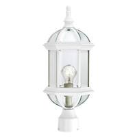 Nuvo Lighting 1 Light 19" White Clear Beveled Glass Shade Post Lantern Light Fixture