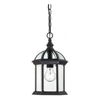 Nuvo Lighting 1 Light 14" Textured Black Clear Beveled Glass Shade Hanging Lantern Light Fixture