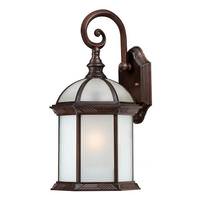 View 1 Light 8" Rustic Bronze Frosted Beveled Glass Shade Wall Light Fixture