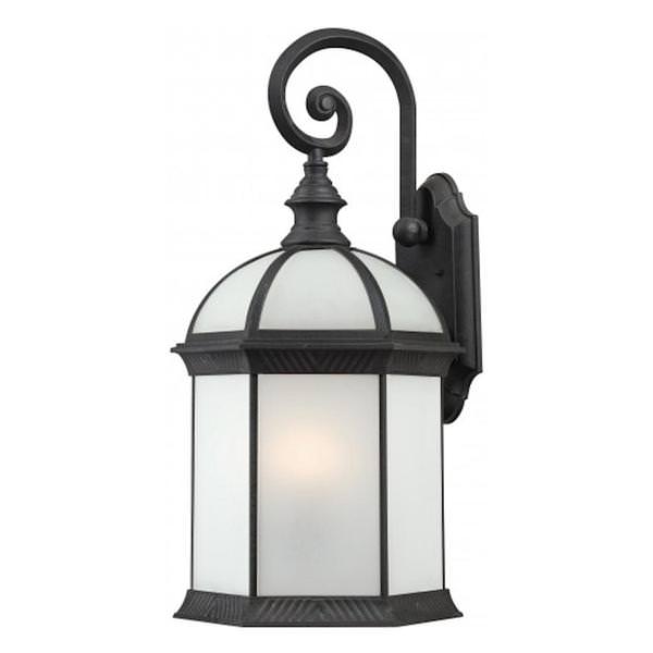 1 Light 8" Textured Black Frosted Beveled Glass Shade Wall Light Fixture