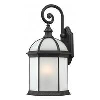 View 1 Light 8" Textured Black Frosted Beveled Glass Shade Wall Light Fixture