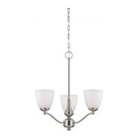 View 3 Light Brushed Nickel Frosted Glass Shades Chandelier Light Fixture