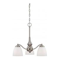 View 3 Light Brushed Nickel Frosted Glass Shades Chandelier Light Fixture