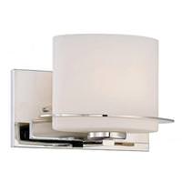 Nuvo Lighting 1 Light Polished Nickel Etched Opal Glass Shade Vanity Light Fixture
